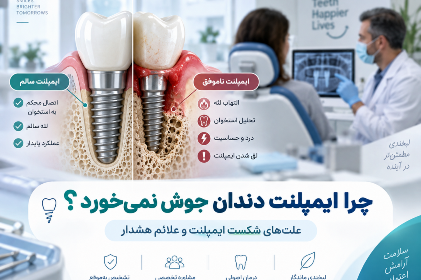 چرا ایمپلنت دندان جوش نمی‌خورد؟ دلایل شکست ایمپلنت و علائم هشدار